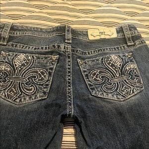 Miss Me Dark Blue Jeans with Embroidered Pockets